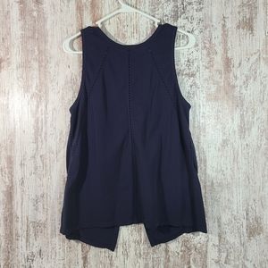 Women's Athleta tank top Sleeveless shirt breezy size medium navy blue